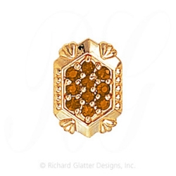 GS537 CIT - 14 Karat Gold Citrine Slide 